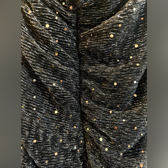 Fashion Nova Medium Evening Dress, Black w/ Silver & Gold Accents - Picture 4 of 5